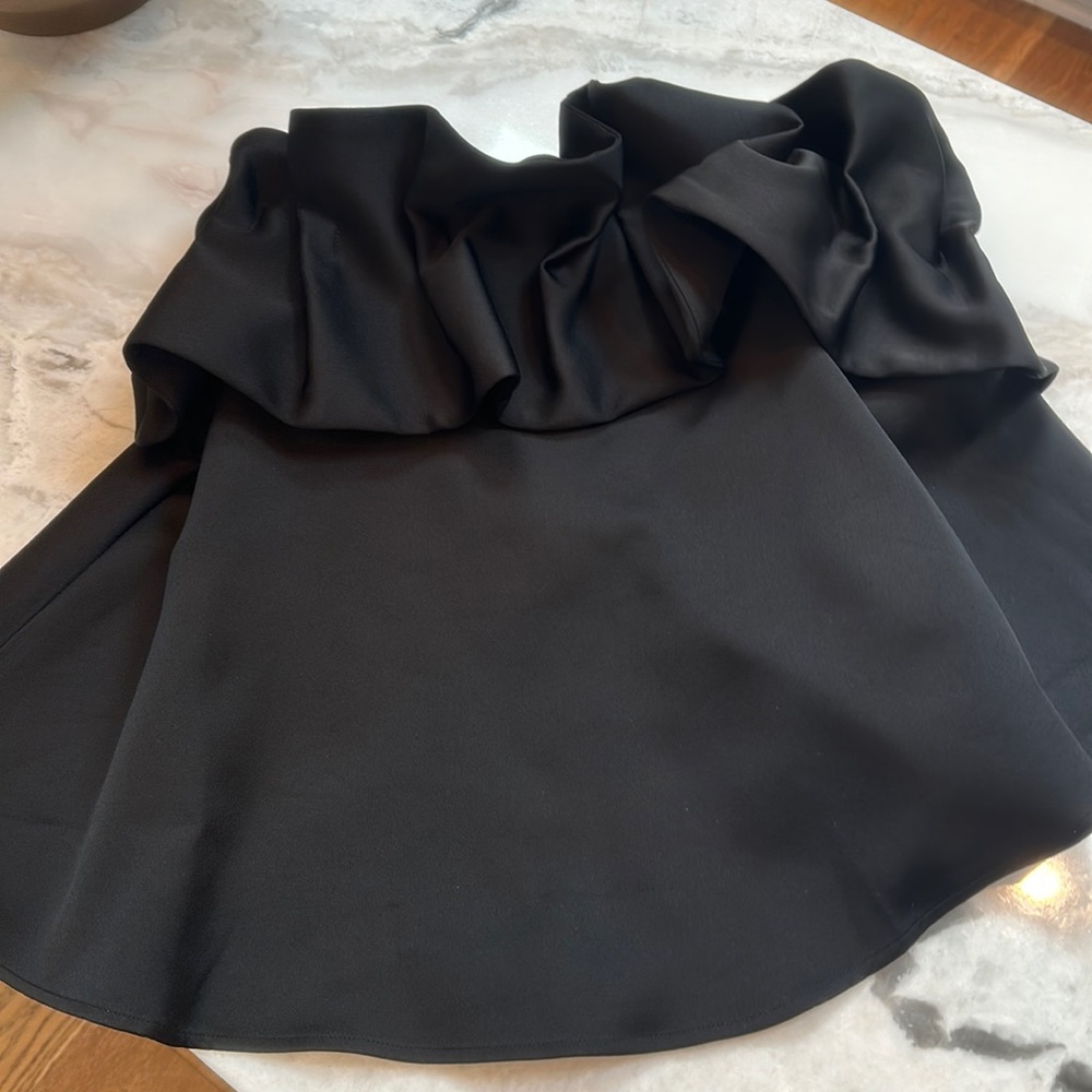 C/MEO collective from Anthropologie Black Ruched Strapless top